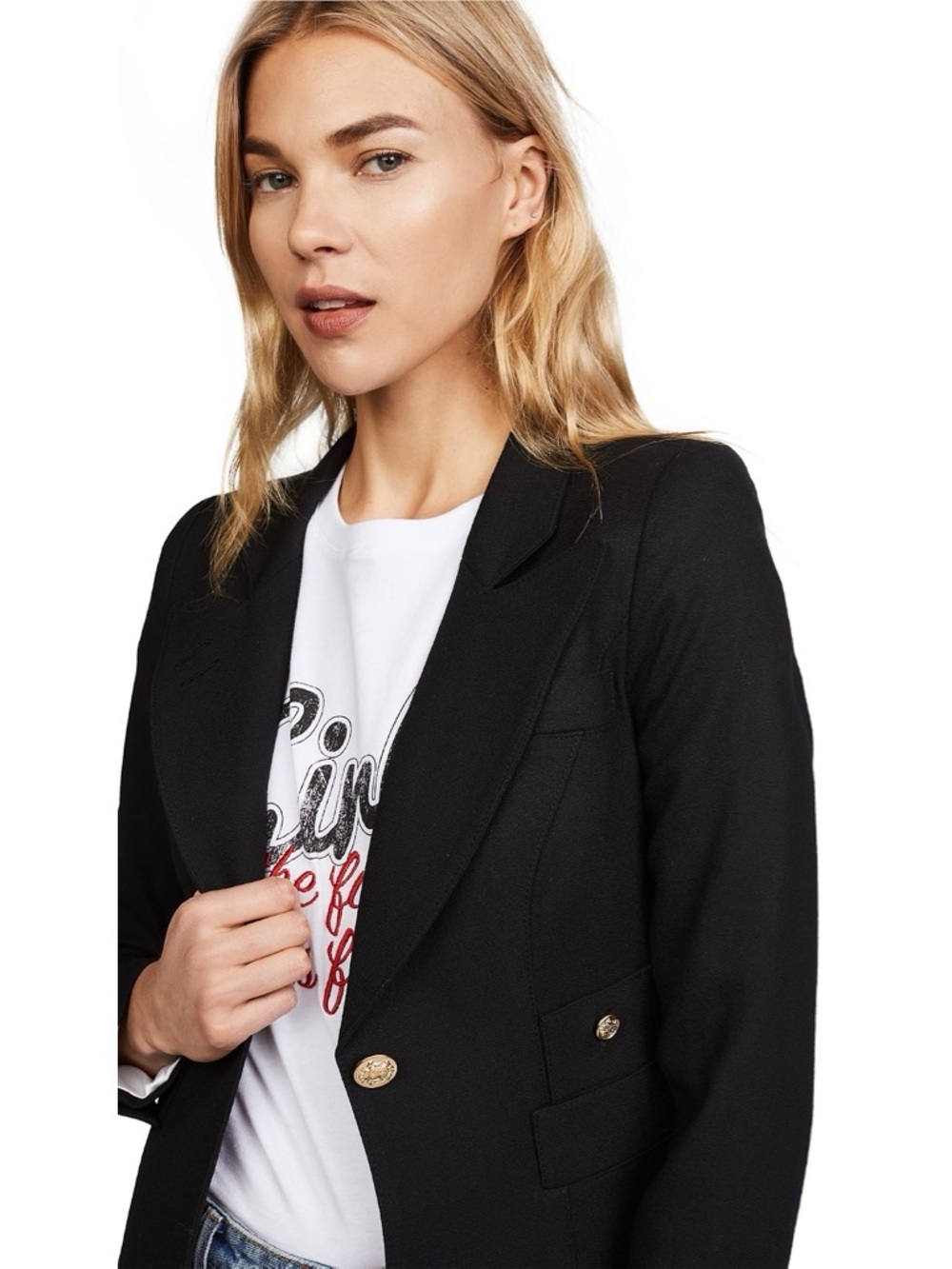 SMYTHE Classic Duchess Blazer Deep Black Wool Jacket 4 - Picture 3 of 14